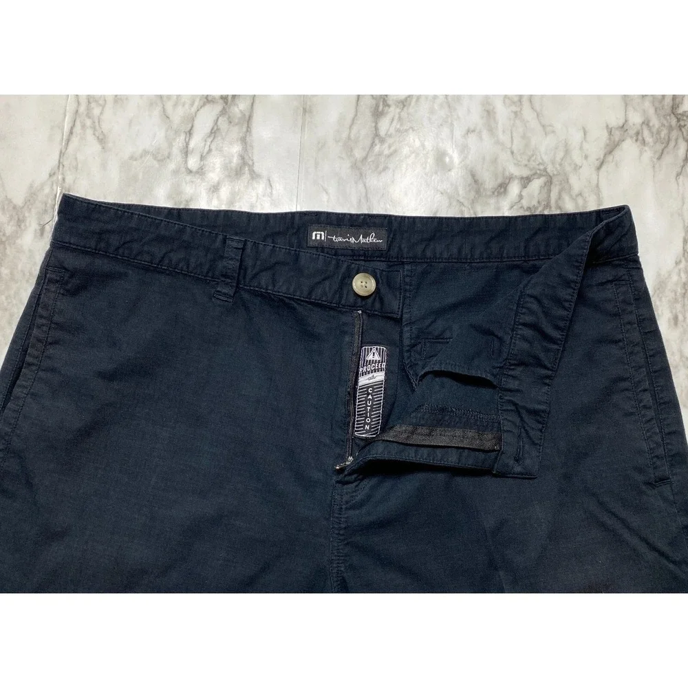 Travis Mathew Mens Shorts Size 38‎ Black Flat Front Golf Adult Pockets